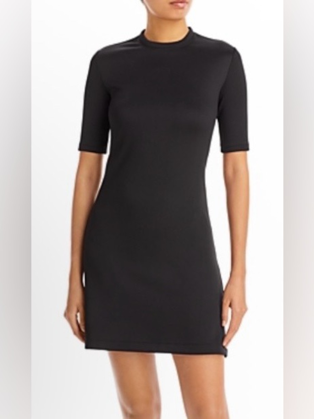 Proenza Schouler White Label Black Scuba Mini Shift Dress Size 10 NWOT